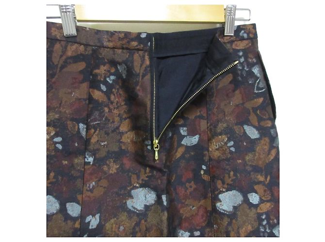 Autre Marque Saia maxi em mistura de seda com jacquard floral Drawer Marrom - vista 3