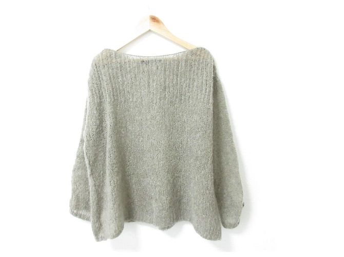Autre Marque Liesse Mohair-Strickpullover mit Boot Ausschnitt Braun - Ansicht 2