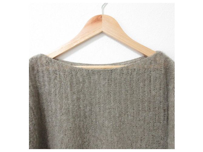 Autre Marque Liesse Mohair-Strickpullover mit Boot Ausschnitt Braun - Ansicht 3