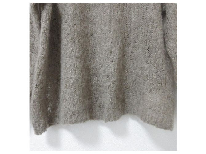 Autre Marque Liesse Mohair-Strickpullover mit Boot Ausschnitt Braun - Ansicht 4
