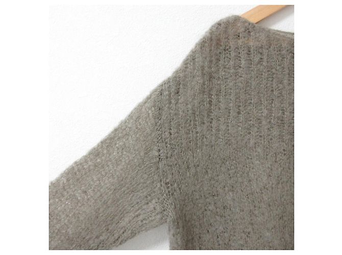 Autre Marque Liesse Mohair-Strickpullover mit Boot Ausschnitt Braun - Ansicht 5