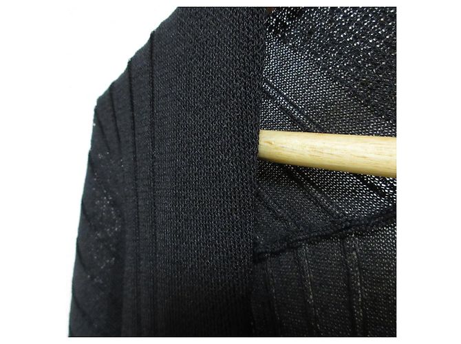 Autre Marque Cárdigan largo de punto Chaos Paper Yarn Negro - vista 3