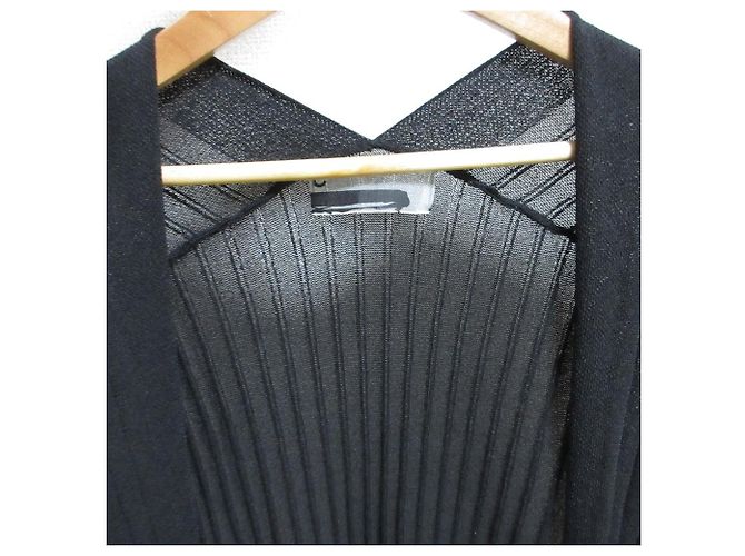 Autre Marque Cárdigan largo de punto Chaos Paper Yarn Negro - vista 4