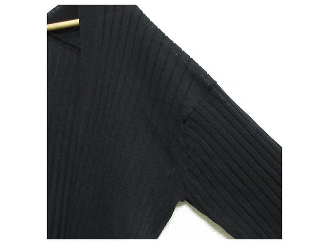 Autre Marque Cárdigan largo de punto Chaos Paper Yarn Negro - vista 5