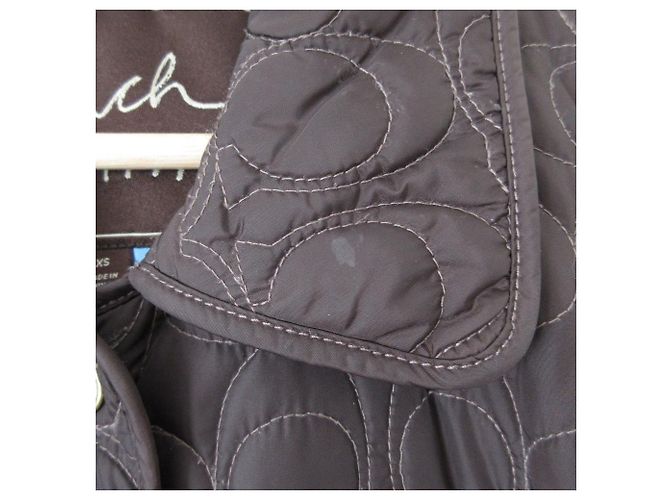 Chaqueta acolchada de nylon Coach Signature Castaño Azul - vista 11