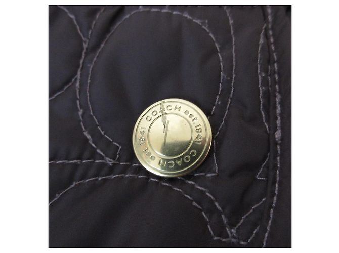 Chaqueta acolchada de nylon Coach Signature Castaño Azul - vista 19