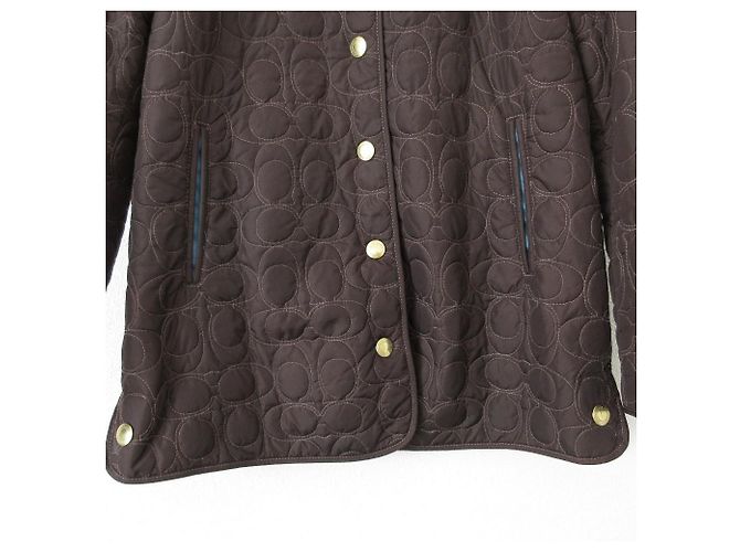 Chaqueta acolchada de nylon Coach Signature Castaño Azul - vista 5