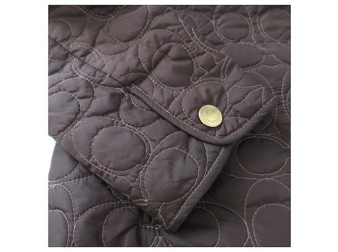 Chaqueta acolchada de nylon Coach Signature Castaño Azul - vista 7
