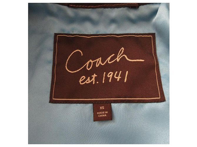 Chaqueta acolchada de nylon Coach Signature Castaño Azul - vista 8