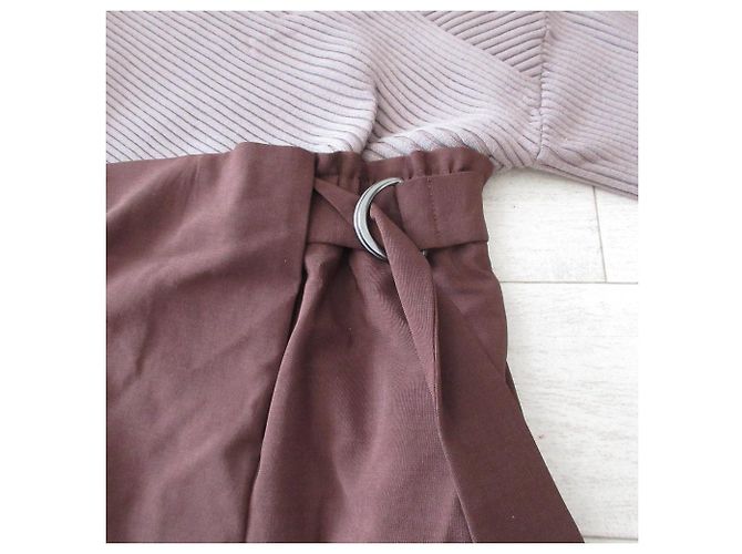 Autre Marque Robe longue en maille avec empiècement emmi atelier Marron - vue 6