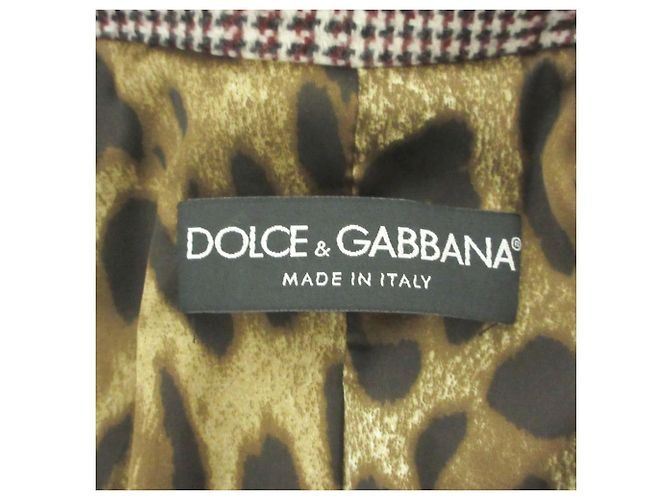 Dolce & Gabbana Abrigo de lana con estampado pata de gallo Dolce&Gabbana Castaño Negro Blanco Roja - vista 5