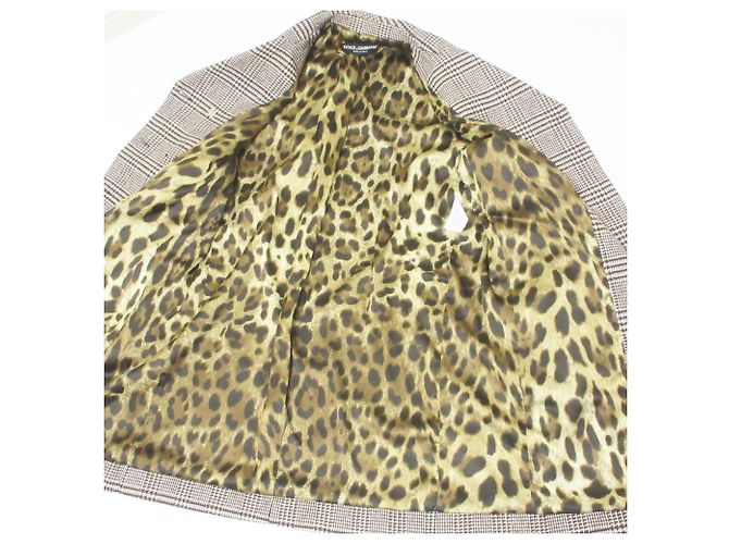Dolce & Gabbana Abrigo de lana con estampado pata de gallo Dolce&Gabbana Castaño Negro Blanco Roja - vista 6