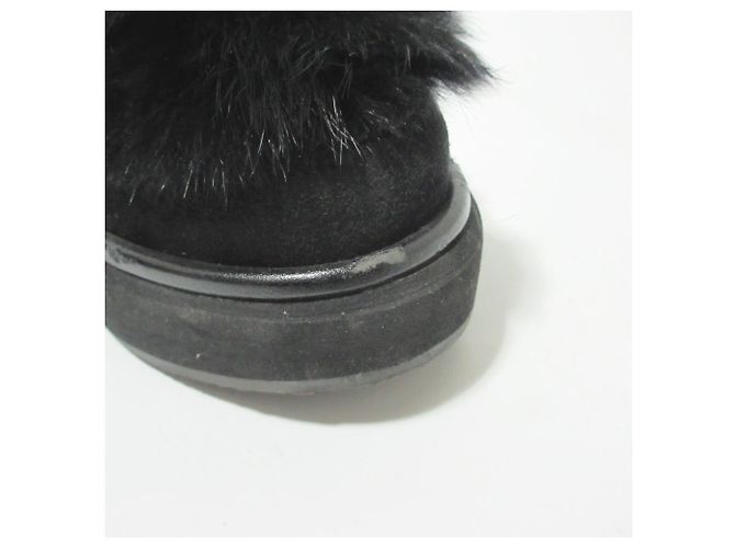 Autre Marque Paloma Barceló Rabbit Fur Short Boots Black - view 10