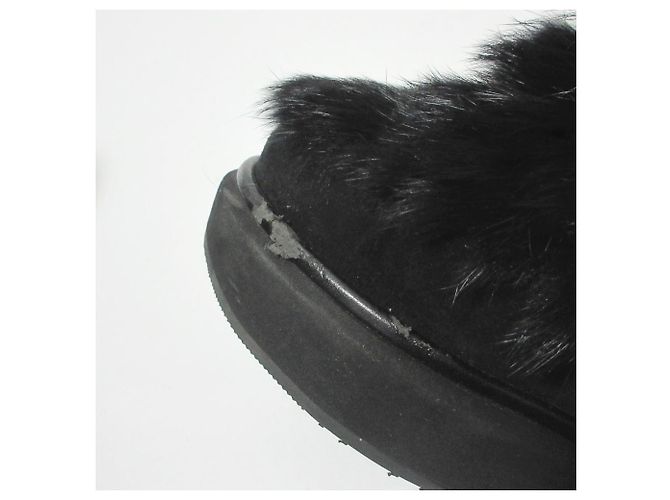 Autre Marque Paloma Barceló Rabbit Fur Short Boots Black - view 11