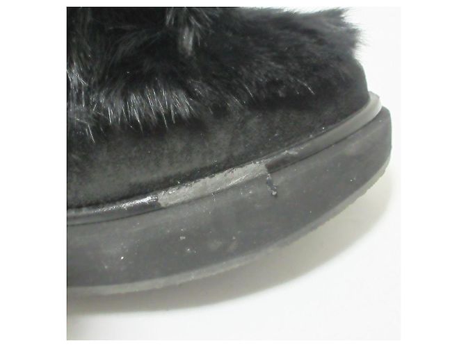 Autre Marque Paloma Barceló Rabbit Fur Short Boots Black - view 12