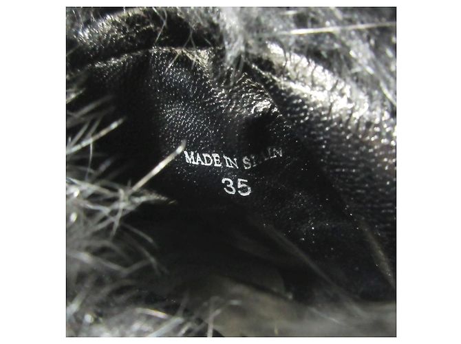 Autre Marque Paloma Barceló Rabbit Fur Short Boots Black - view 8