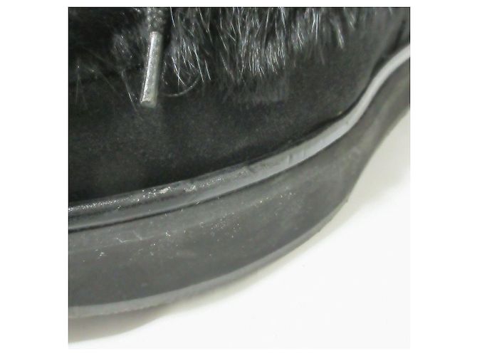 Autre Marque Paloma Barceló Rabbit Fur Short Boots Black - view 9