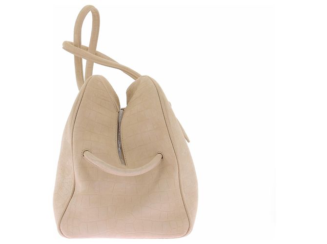 Jacquemus Borsa beige in suede 'Le Grand Turismo' effetto coccodrillo - vista 3
