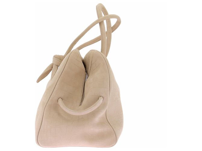 Jacquemus Borsa beige in suede 'Le Grand Turismo' effetto coccodrillo - vista 4