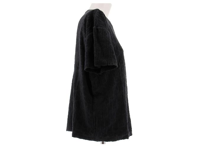 Dior Pull éponge gris anthracite en coton - vue 3