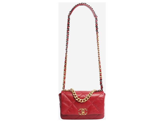 Chanel Borsa a tracolla trapuntata in agnello rosso 2022 19 - vista 9