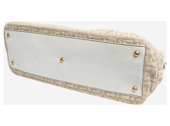Fendi Borsa a tracolla in tweed Neutral Peekaboo - vista 5