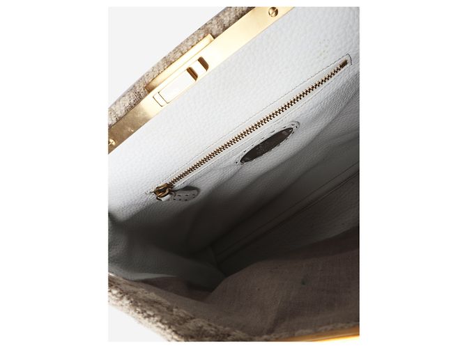 Fendi Borsa a tracolla in tweed Neutral Peekaboo - vista 7