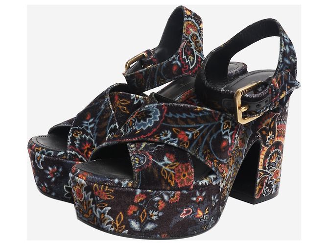 Etro Multicolour paisley platform sandals - size EU 38 Multiple colors - view 2