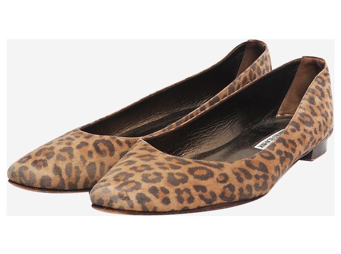 Manolo Blahnik Ballerine con stampa leopardata marrone - taglia EU 40 - vista 2