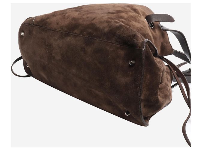 Brunello Cucinelli Sac cabas en daim marron - vue 2