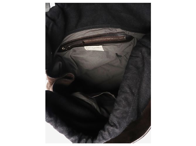 Brunello Cucinelli Sac cabas en daim marron - vue 3