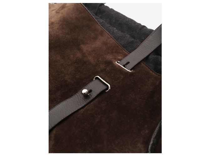 Brunello Cucinelli Sac cabas en daim marron - vue 4
