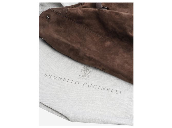 Brunello Cucinelli Sac cabas en daim marron - vue 6
