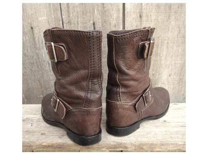 Botines Prada de piel marrón Castaño - vista 6