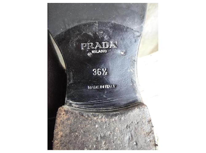 Botines Prada de piel marrón Castaño - vista 9