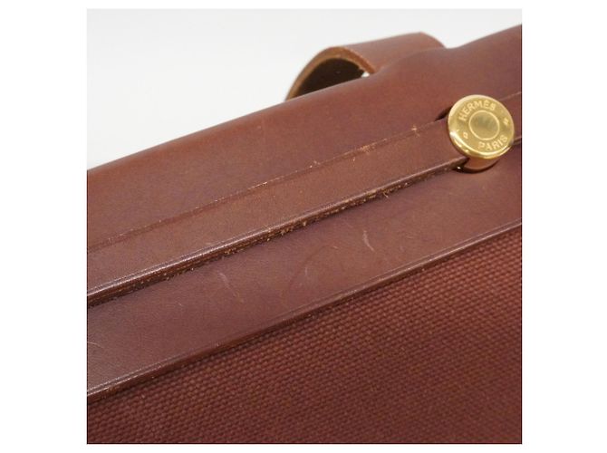 Hermès Hermes Herbag Cabas MM Tote Bag Marrone - vista 13