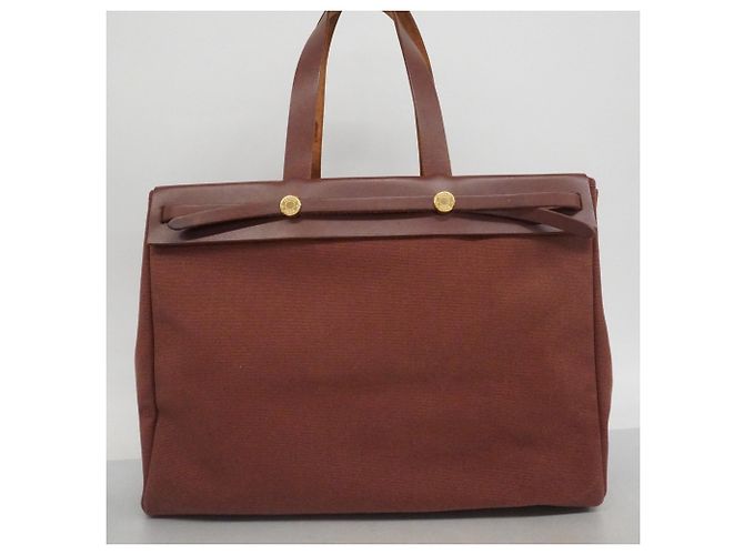 Hermès Hermes Herbag Cabas MM Tote Bag Marrone - vista 16