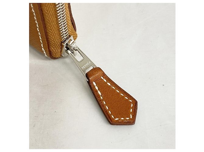 Hermès Tarjetero compacto de seda Azap Long Hermes Dorado - vista 5