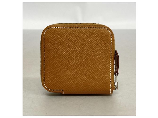 Hermès Tarjetero compacto de seda Azap Long Hermes Dorado - vista 6