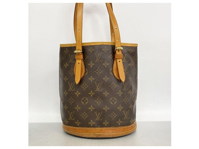 Louis Vuitton Monogram Bucket PM Tote Bag Brown - view 10