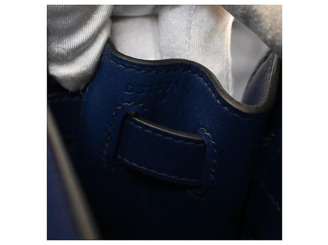 Hermès Black Tricolor Swift e Toile H Berline Kelly II Sellier 32 Blu navy - vista 5