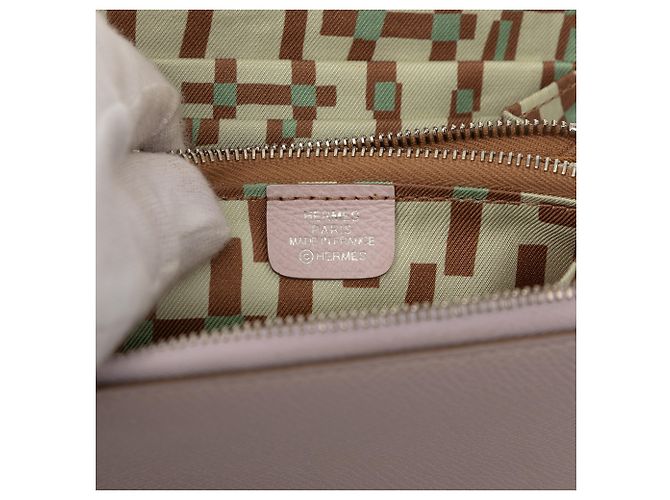 Silk In Cartera compacta de seda y cuero Epsom rosa Hermès - vista 5