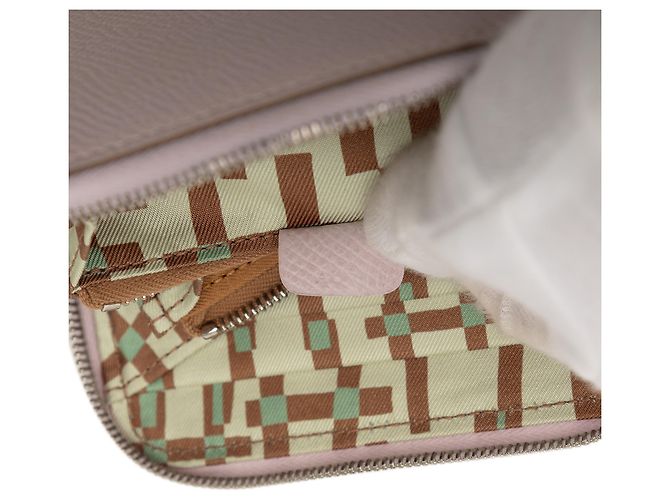 Silk In Cartera compacta de seda y cuero Epsom rosa Hermès - vista 6