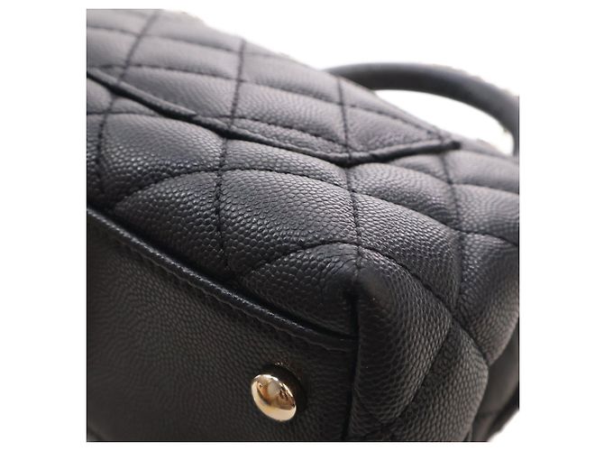 Coco Handle Borsa Chanel Black Extra Mini Quilted Caviar Coco Top Handle Nero - vista 10