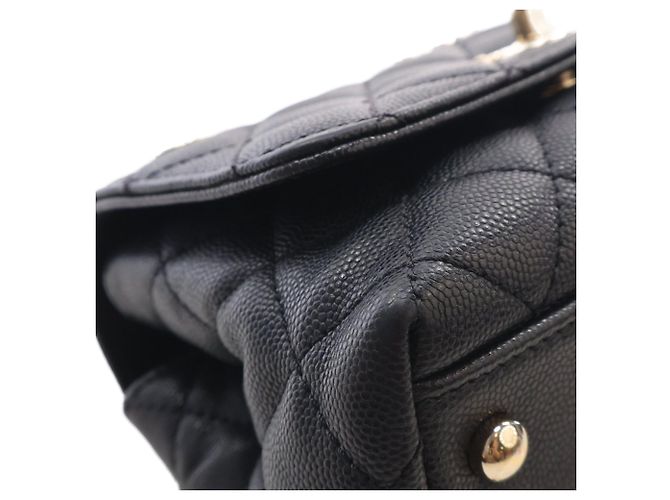Coco Handle Borsa Chanel Black Extra Mini Quilted Caviar Coco Top Handle Nero - vista 12