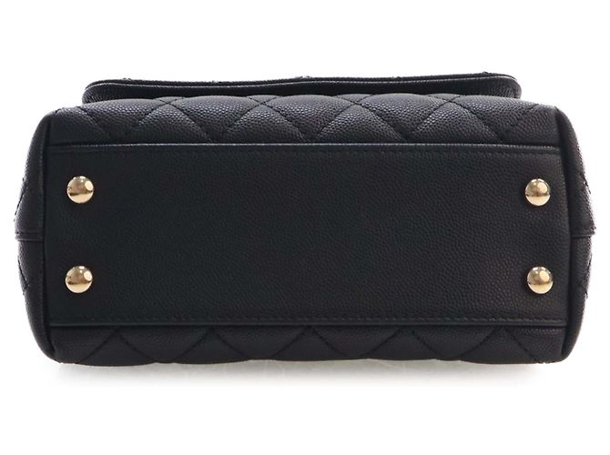 Coco Handle Borsa Chanel Black Extra Mini Quilted Caviar Coco Top Handle Nero - vista 5