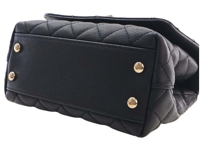 Coco Handle Borsa Chanel Black Extra Mini Quilted Caviar Coco Top Handle Nero - vista 6