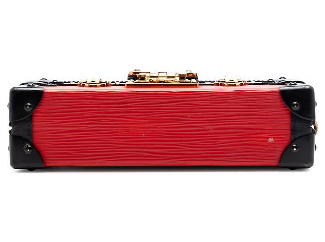 Petite Malle Louis Vuitton Petit Malle in pelle Epi rossa Rosso - vista 3