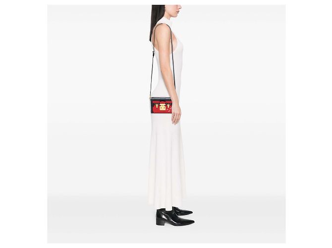 Petite Malle Louis Vuitton Petit Malle in pelle Epi rossa Rosso - vista 6