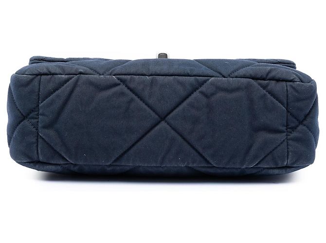 Chanel Blue Medium Quilted Jersey 19 Flap Blu navy - vista 3